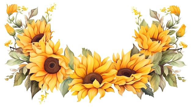 Diseño de borde de girasol