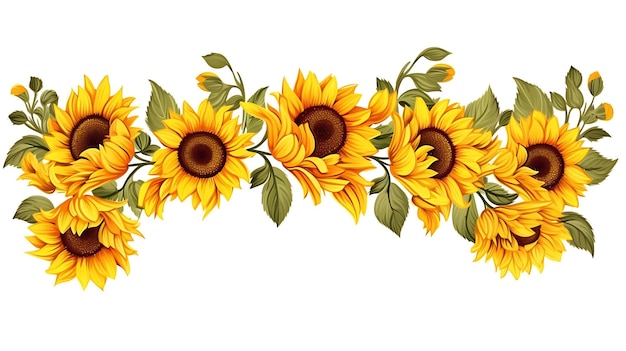 Diseño de borde de girasol