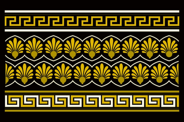 Diseño de borde griego dibujado a mano