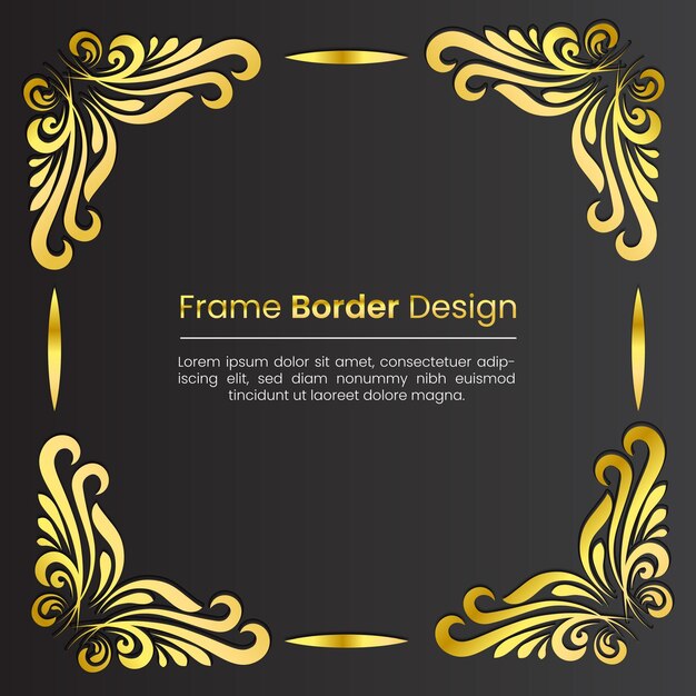 Diseño de borde de marco de lujo vectorial