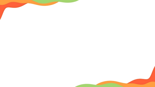 Diseño de borde ondulado abstracto con tonos naranja y verde