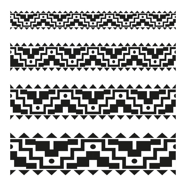 Diseño de bordes decorativos Líneas negras abstractas Rayas vectoriales geométricas Patrones artísticos repetitivos