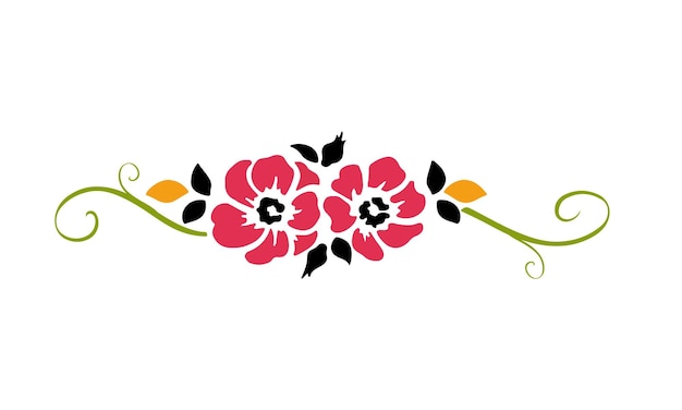 Diseño de bordes florales textiles vectoriales