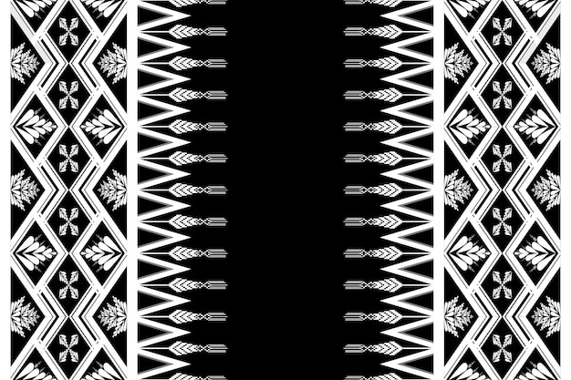 Diseño de bordes de patrón geométrico en blanco y negro