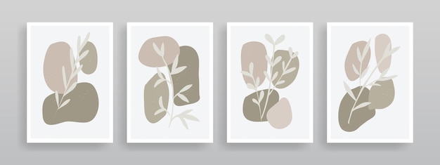 diseño botánico minimalista de artes de la pared