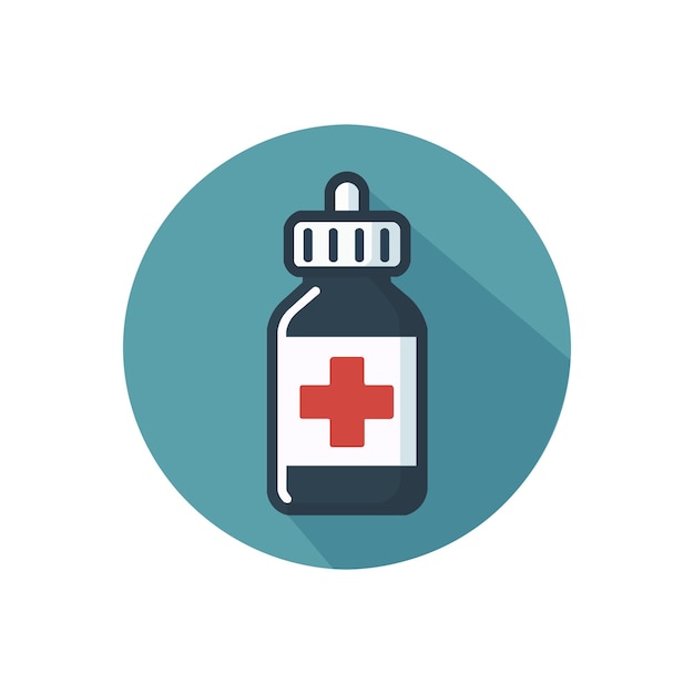 Diseño de botella de medicina plana
