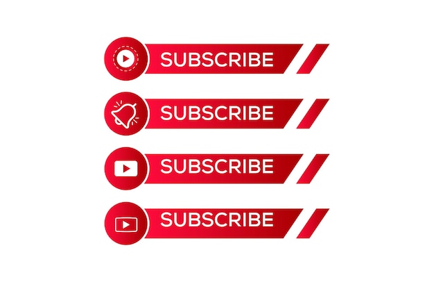 Diseño de botón de suscripción de YouTube con botón de campana