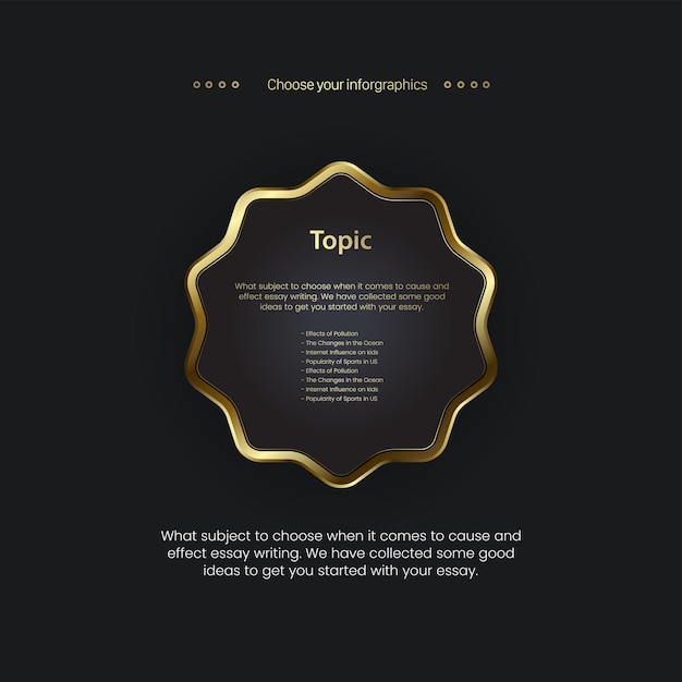 Un diseño de botón web con forma de círculo dorado diseño moderno de gráfico en vector de plantillas de iconos dorados