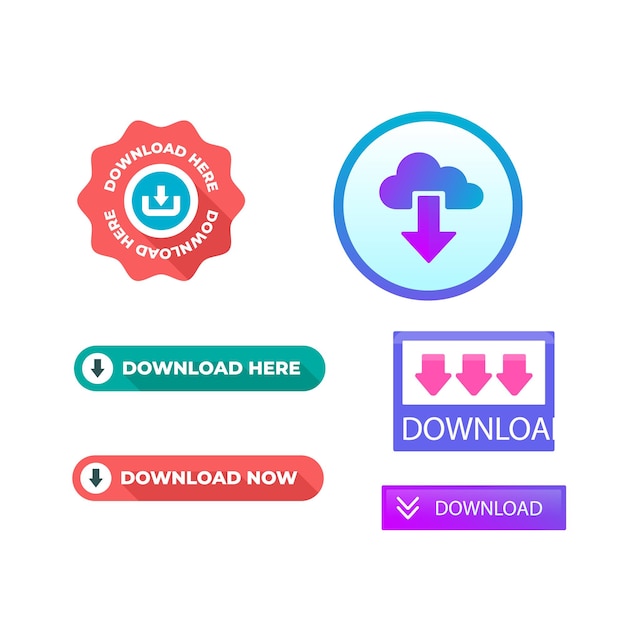 El diseño de los botones de descarga se establece en un fondo transparente.
