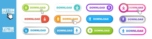 El diseño de los botones de descarga se establece en un fondo transparente.