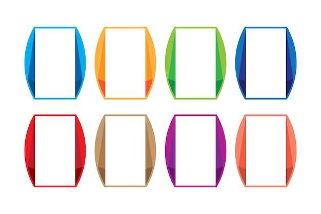 Diseño de botones de señales de etiquetas de señales vectoriales de cinta de forma multicolor