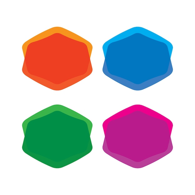 Diseño de botones de señales de etiquetas de señales vectoriales de cinta de forma multicolor