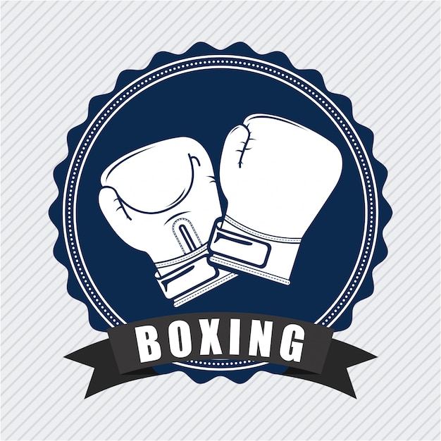 Diseño de boxeo sobre fondo lineal ilustración vectorial