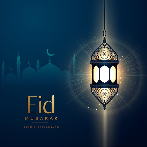 diseño brillante linterna para el festival eid