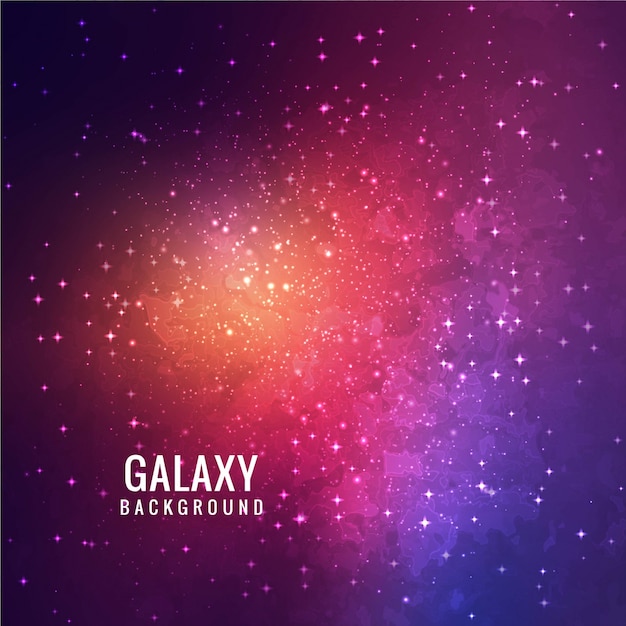 Vector diseño brilloso colorido de fondo de galaxia