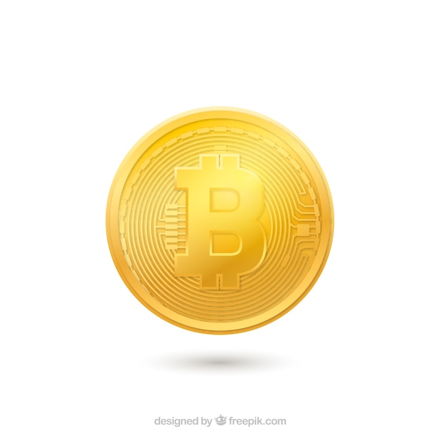 Diseño brilloso dorado de bitcoin