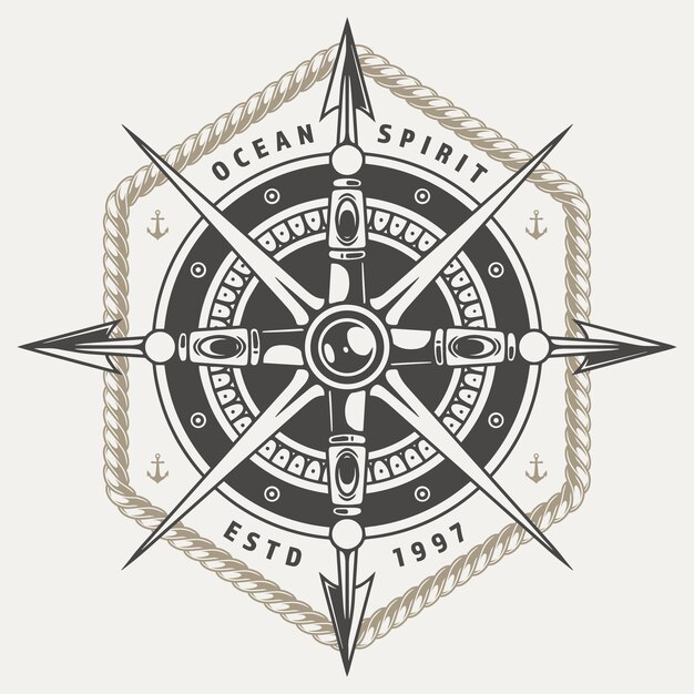 Diseño de brújula con año de cuerda