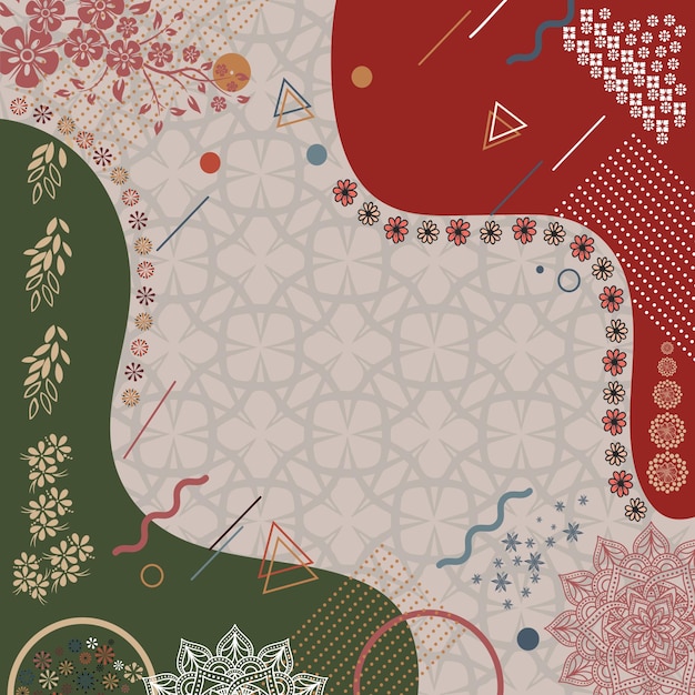 Diseño de bufanda Impresión abstracta Patrón de fondo Estilo abstracto con ornamento floral Motivo de hijab