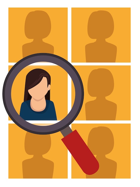 diseño de búsqueda de mujer de recursos humanos aislado