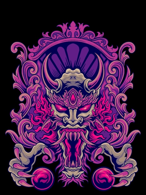 diseño de cabeza de dragón de estilo cultural