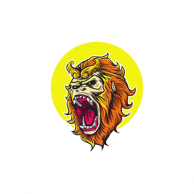 diseño de cabeza de mono rey