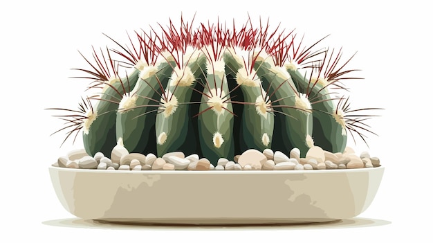 Diseño de cactus aislado de ángulo ancho para composición centrada