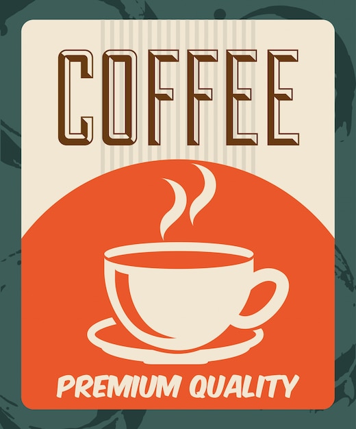 Diseño de café sobre fondo lineal ilustración vectorial