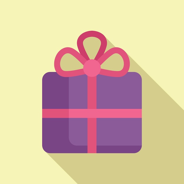 Diseño de la caja de regalos abierta icono vector plano tienda de descuento de celebración