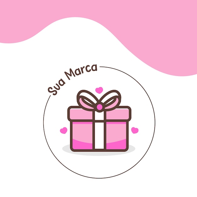 Diseño de cajas de regalo con logotipo Vector