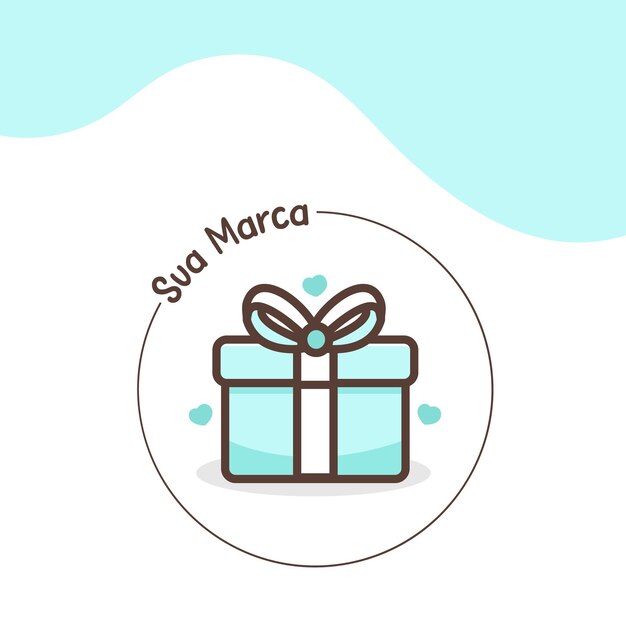 Diseño de cajas de regalo con logotipo Vector