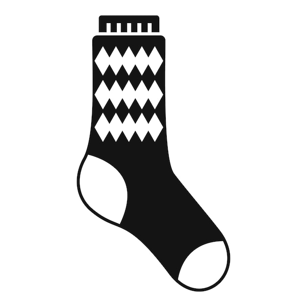 Diseño calcetín icono simple vector Lindo artículo de algodón Calcetín de lana
