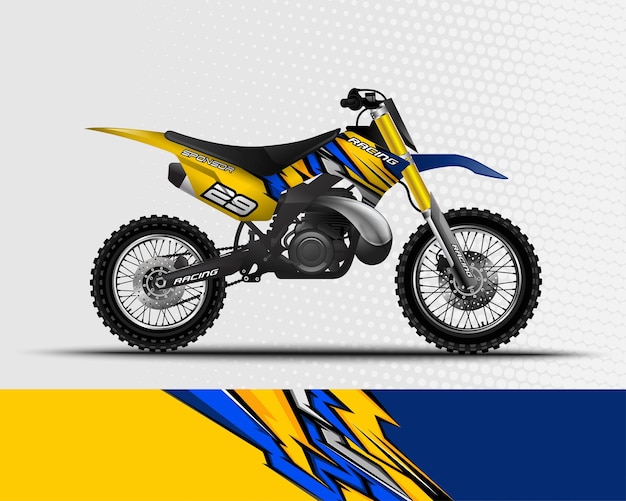 Diseño de calcomanía y calcomanía de vinilo para motocicleta de motocross
