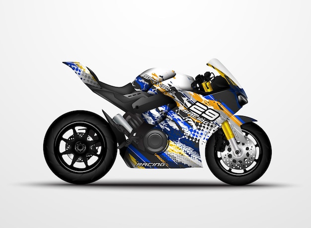 Diseño de calcomanía y calcomanía de vinilo para motocicletas sportbikes.