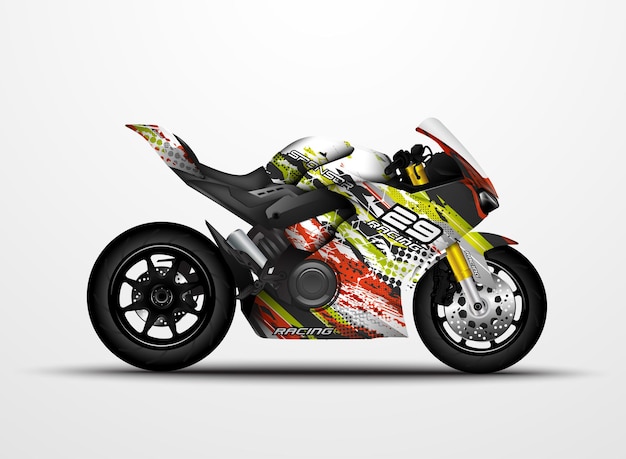 Vector diseño de calcomanía y calcomanía de vinilo para motocicletas sportbikes.