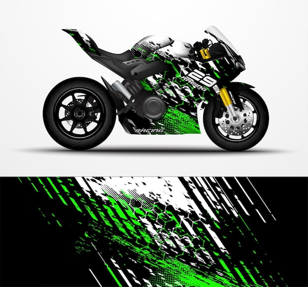 Vector diseño de calcomanía y calcomanía de vinilo para motocicletas sportbikes.