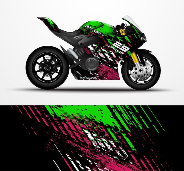 Diseño de calcomanía y calcomanía de vinilo para motocicletas Sportbikes.