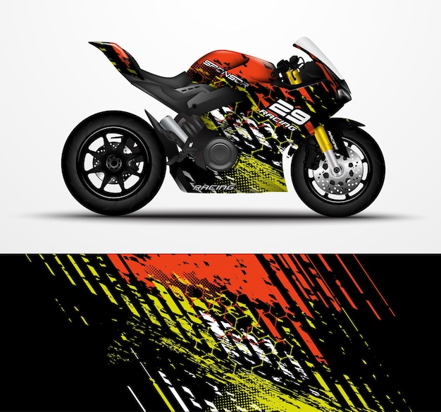 Diseño de calcomanía y calcomanía de vinilo para motocicletas sportbikes.