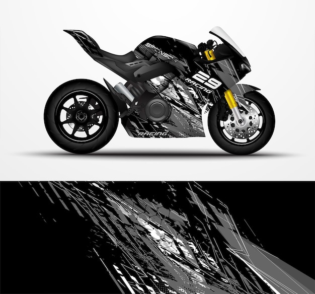 Diseño de calcomanía y calcomanía de vinilo para motocicletas sportbikes.