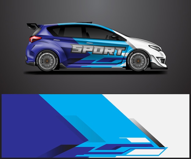 Diseño de calcomanía de envoltura de automóvil diseños de kit de fondo abstracto gráfico vectorial para rally de autos de carrera de vehículos