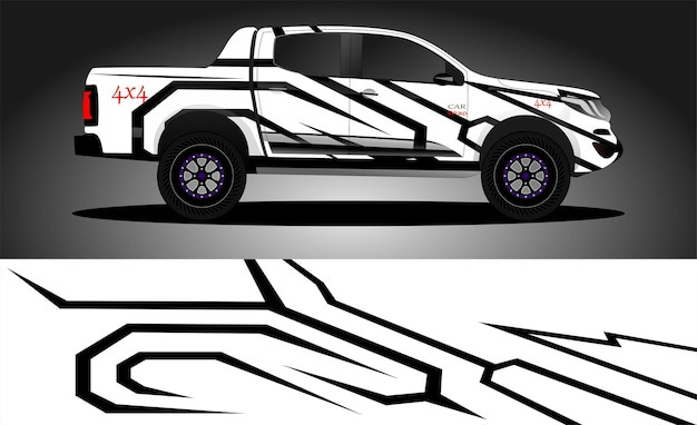 Vector diseño de calcomanía de envoltura de camión diseños de kit de fondo gráfico abstracto vectorial para rally de autos de carrera de vehículos