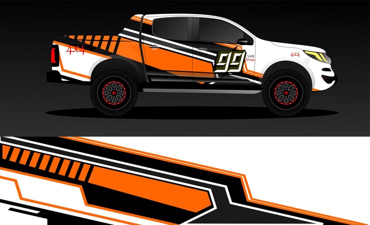 diseño de calcomanía de envoltura de camión diseños de kit de fondo gráfico abstracto vectorial para rally de autos de carrera de vehículos