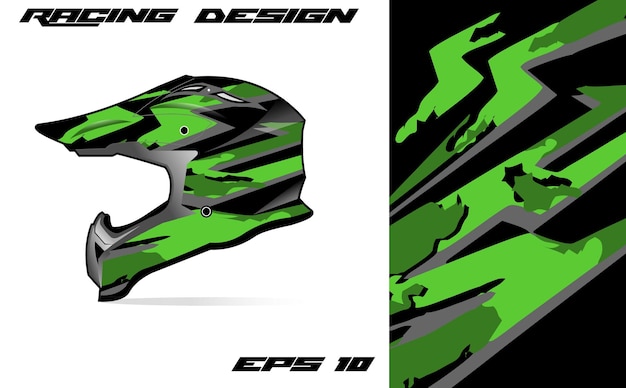 Diseño de calcomanía de envoltura de casco deportivo y pegatina de vinilo