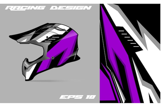 Diseño de calcomanía de envoltura de casco deportivo y pegatina de vinilo