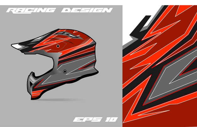 Diseño de calcomanía de envoltura de casco deportivo y pegatina de vinilo