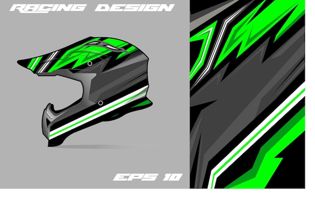 Diseño de calcomanía de envoltura de casco deportivo y pegatina de vinilo