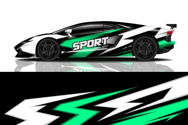 diseño de calcomanía de envoltura de coche deportivo