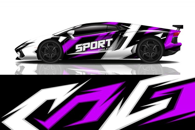 diseño de calcomanía de envoltura de coche deportivo
