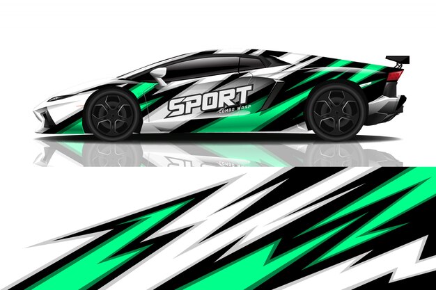 diseño de calcomanía de envoltura de coche deportivo