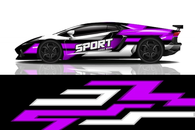 diseño de calcomanía de envoltura de coche deportivo