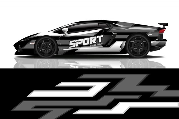 diseño de calcomanía de envoltura de coche deportivo